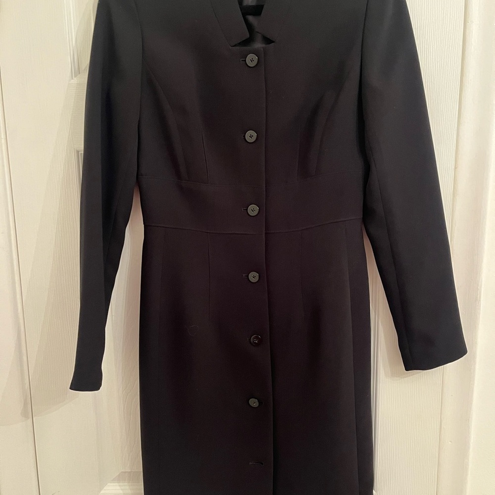 Calvin Klein Black Long Sleeve Coat Dress